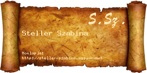 Steller Szabina névjegykártya